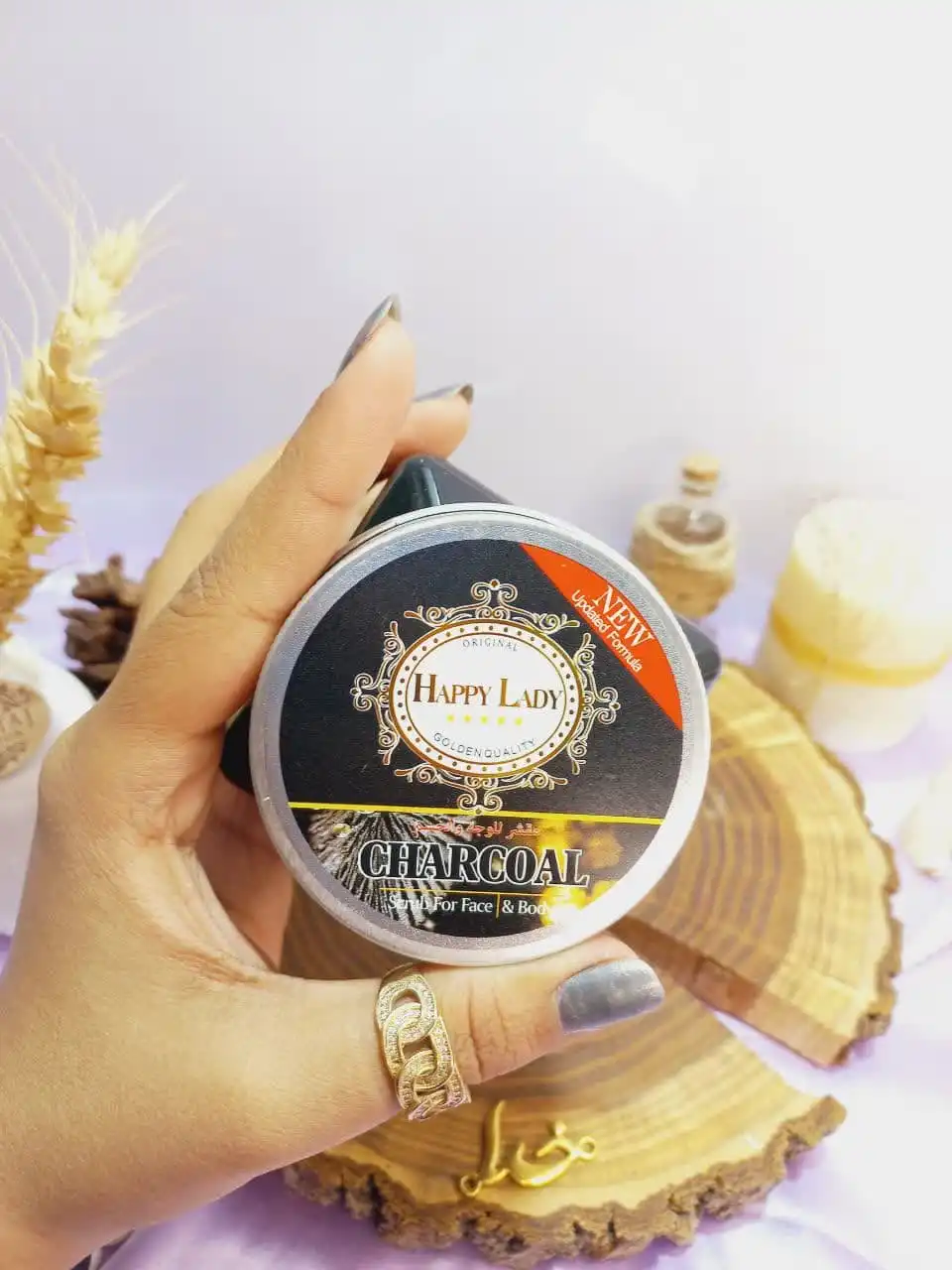 اسکراب شنی صورت و بدن رایحه زغال هپی لیدی HAPPY LADY کد HL208