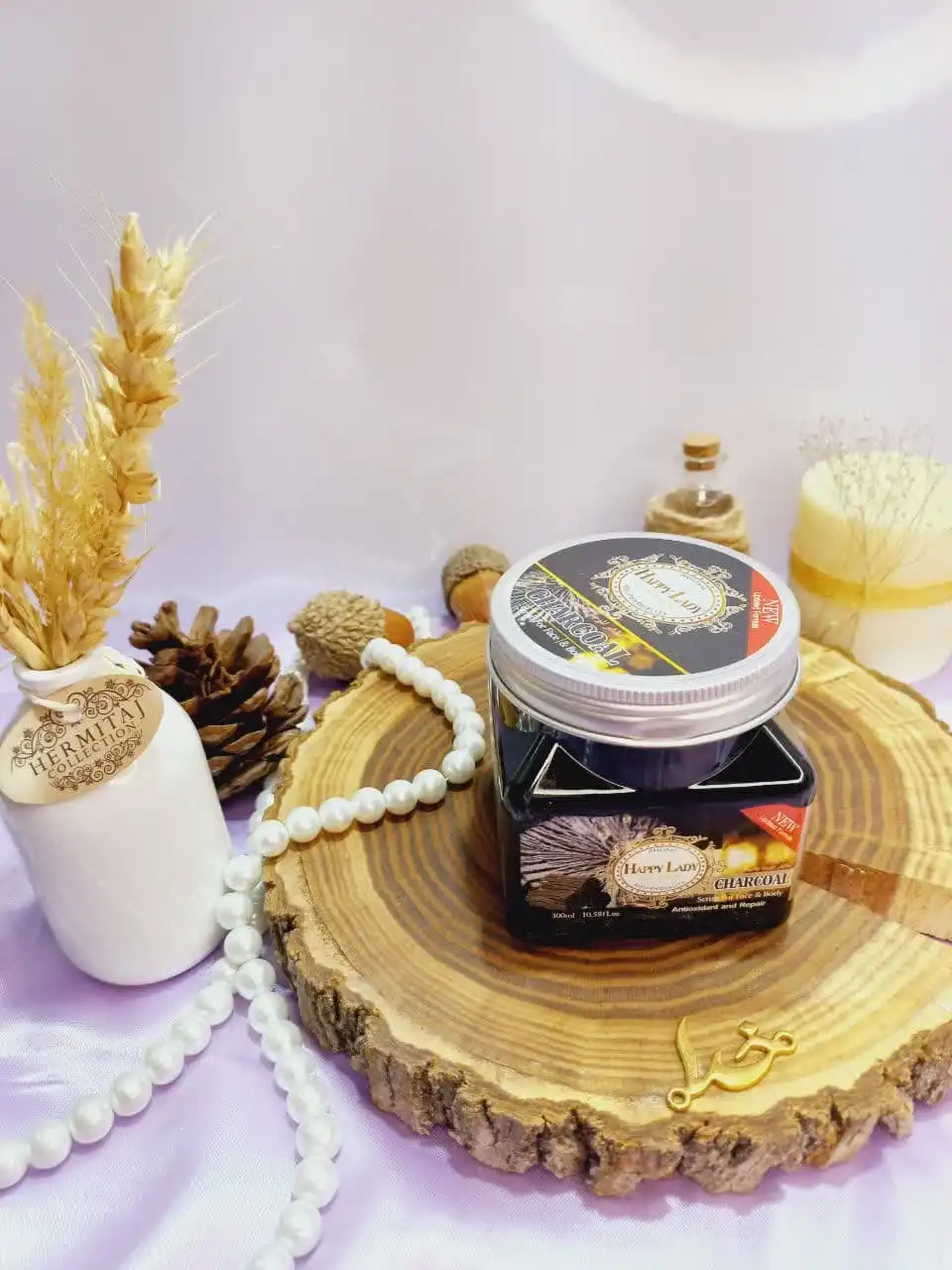 اسکراب شنی صورت و بدن رایحه زغال هپی لیدی HAPPY LADY کد HL208