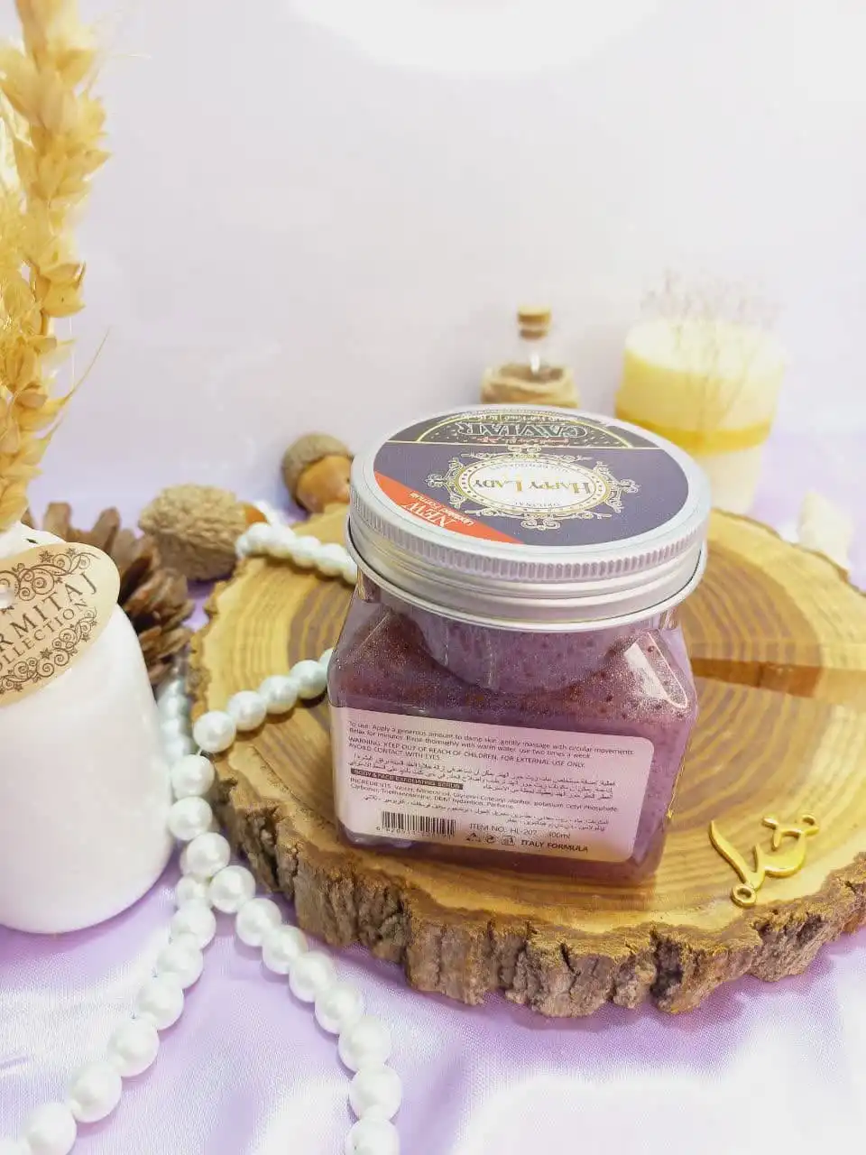 اسکراب شنی صورت و بدن رایحه خاویار هپی لیدی HAPPY LADY کد HL207