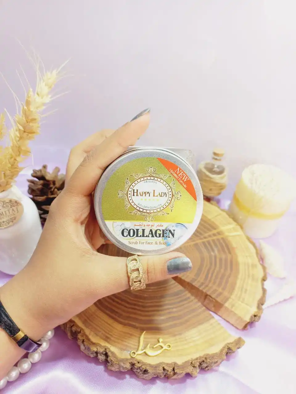 اسکراب شنی صورت و بدن رایحه کلاژن هپی لیدی HAPPY LADY کد HL210