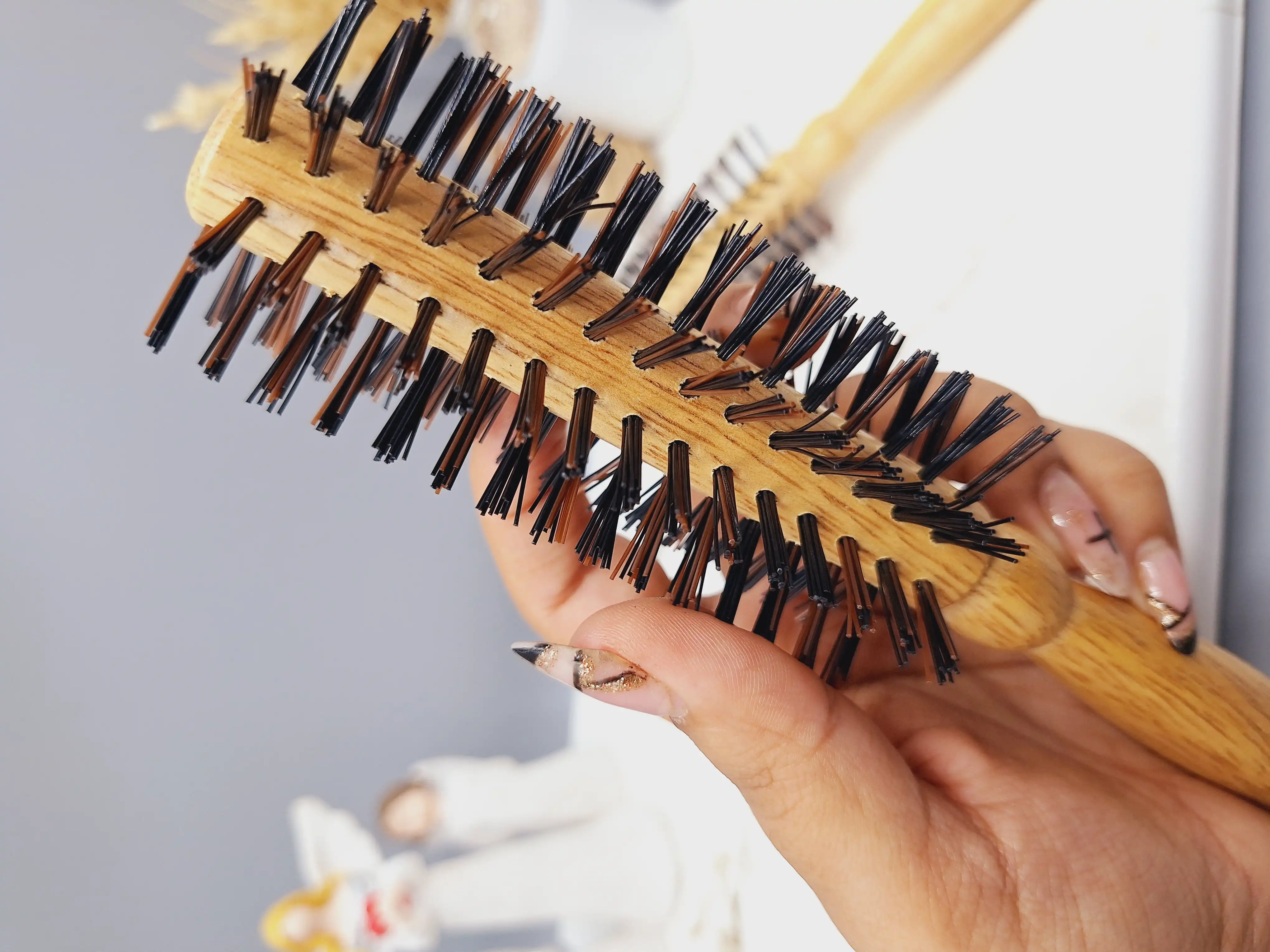 برس مو نسوز چوبی مدل پیچی