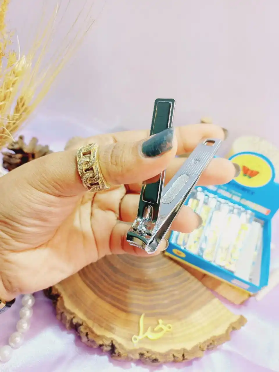 ناخن گیر استیل سایز بزرگ طرح گل و پروانه مدل BUTTERFLY با کیفیت