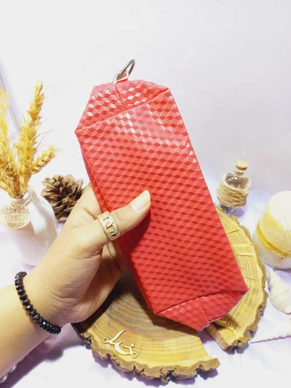 کیف چرمی فوق العاده با کیفیت طرح مکعبی سایز بزرگ