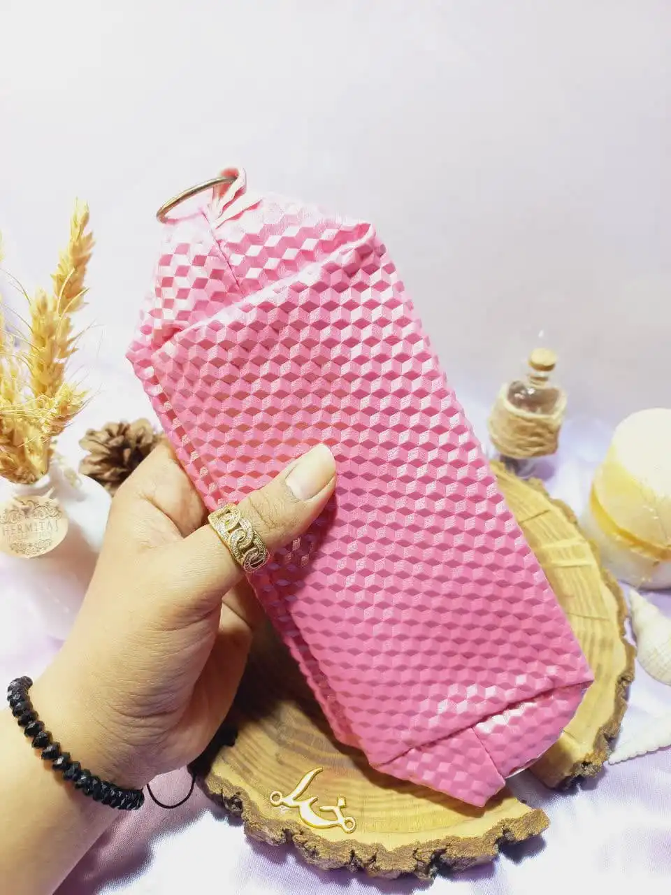 کیف چرمی فوق العاده با کیفیت طرح مکعبی سایز بزرگ