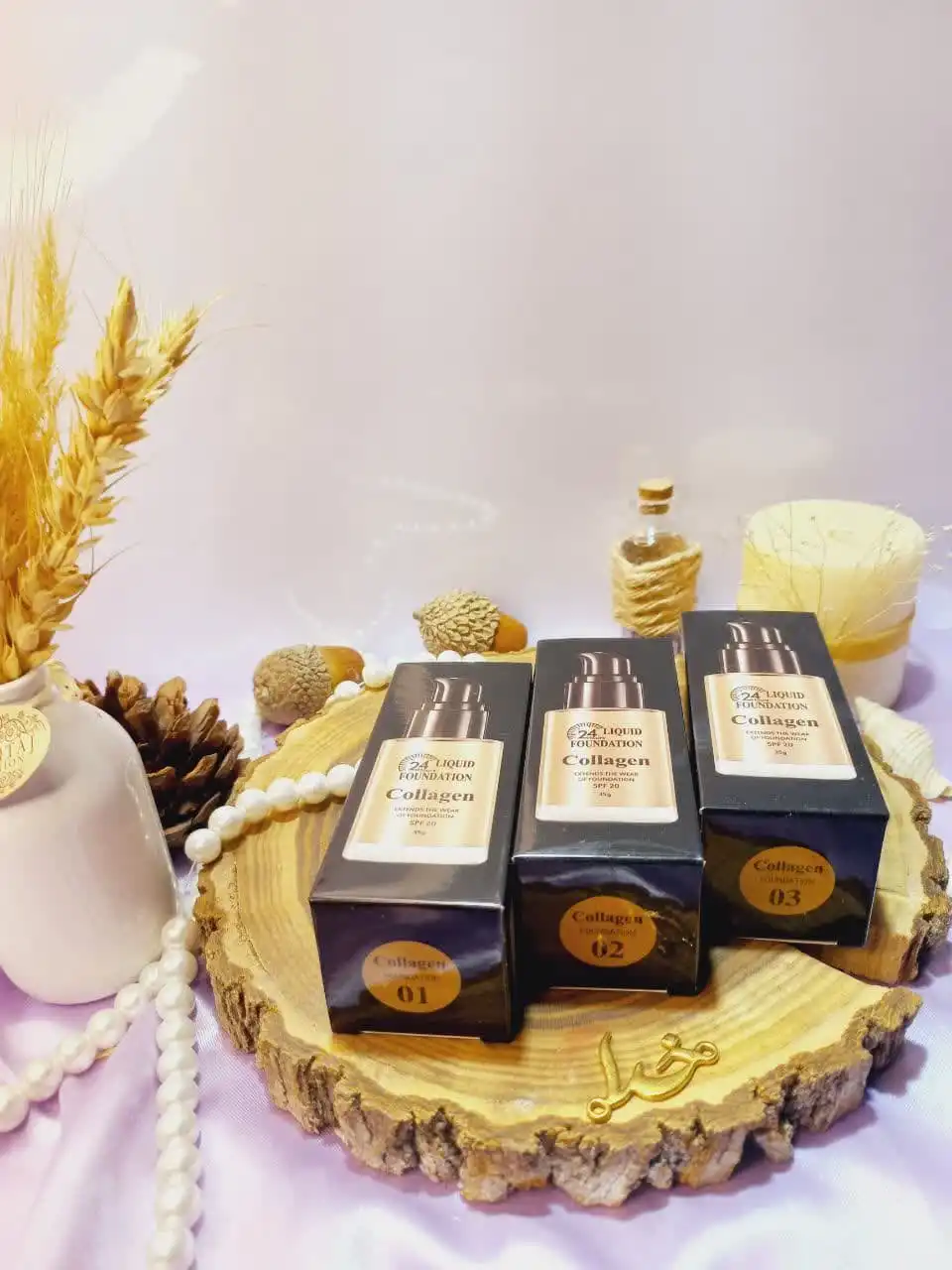 کرم پودر بادوام 24 ساعته 35گرمی برند کالوژن COLLAGEN کد 12059