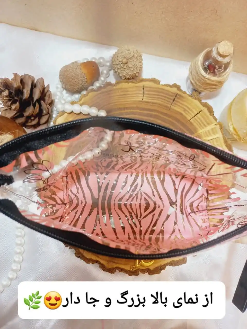 کیف لوازم آرایشی ویکتوریا سکرت سایز کوچک صورتی پررنگ VICTORIA SECRET