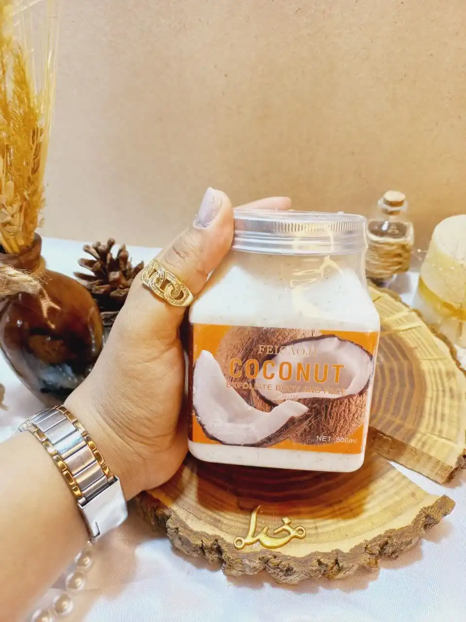 اسکراب شنی صورت و بدن رایحه نارگیل فیکاوجی FEICAOJI کد 137283