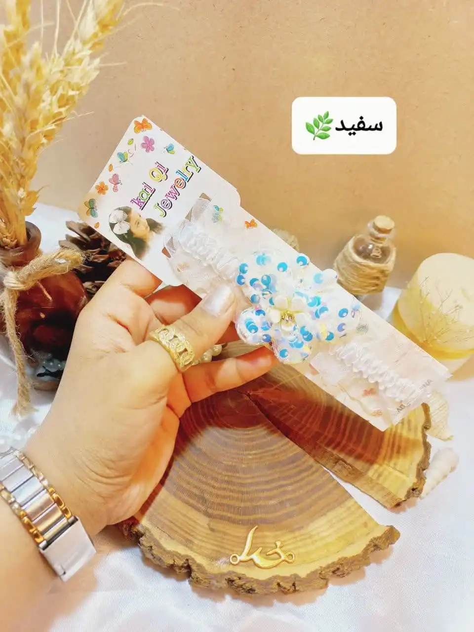 هدبند دخترانه مدل پروانه پولکی KAI QI JEWELRY کد 1977 1