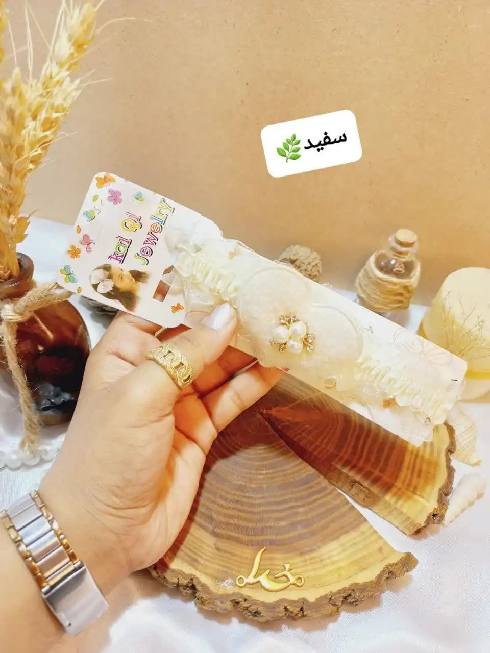 هدبند دخترانه مدل قلب مخمل نگین دار KAI QI JEWELRY کد 1977 2