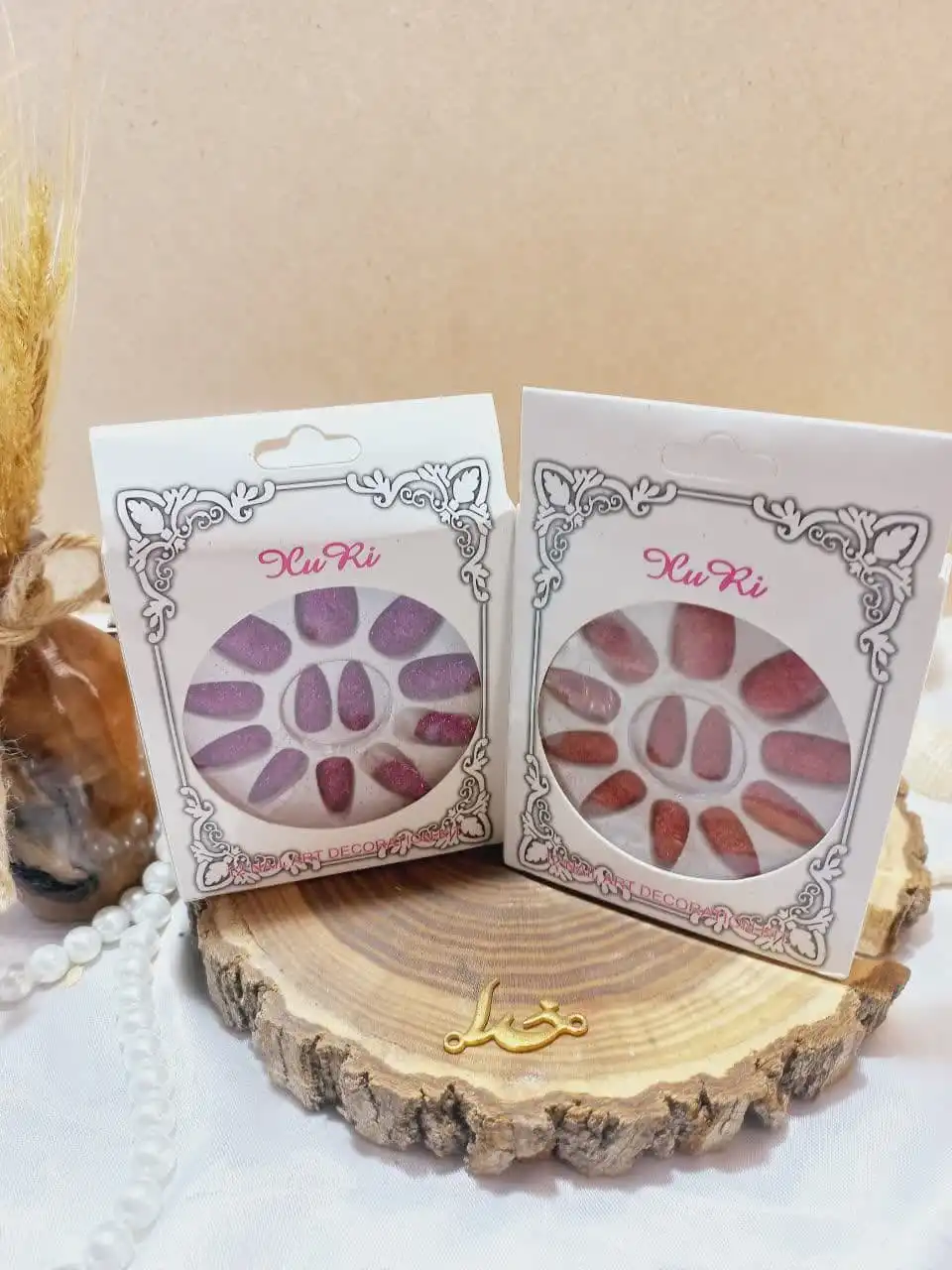 ناخن مصنوعی اکلیلی رنگی نوک تیز XU RI کدMT 316