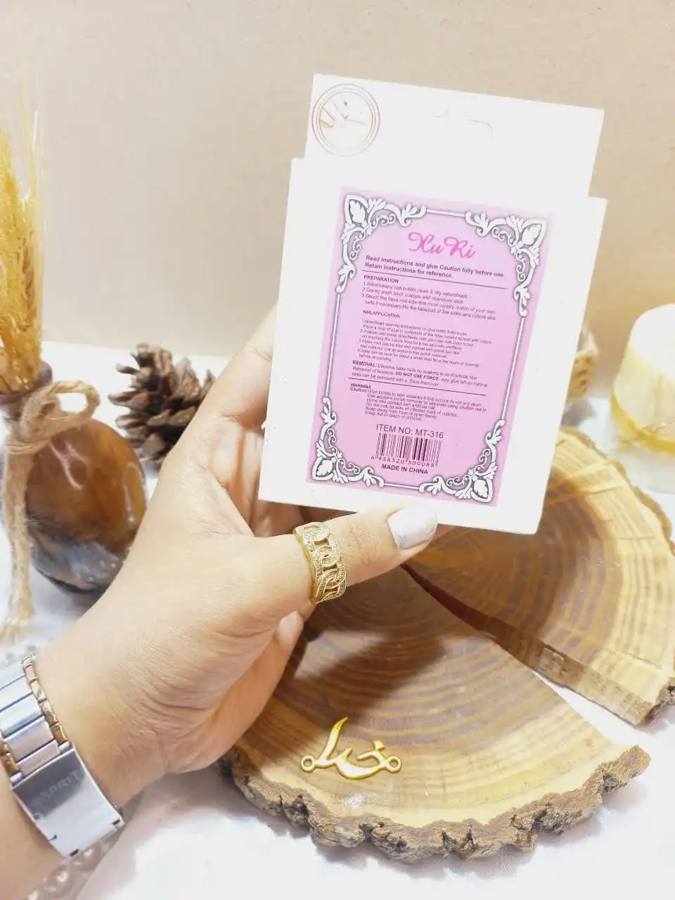 ناخن مصنوعی اکلیلی رنگی نوک تیز XU RI کدMT 316