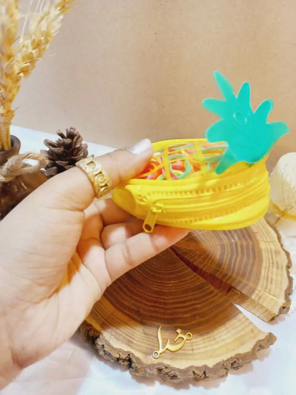 پک کش مو چهل گیس رنگی طرح آناناس