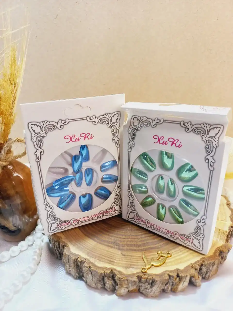 ناخن مصنوعی آینه ای رنگی نوک تیز XU RI کدMT 316