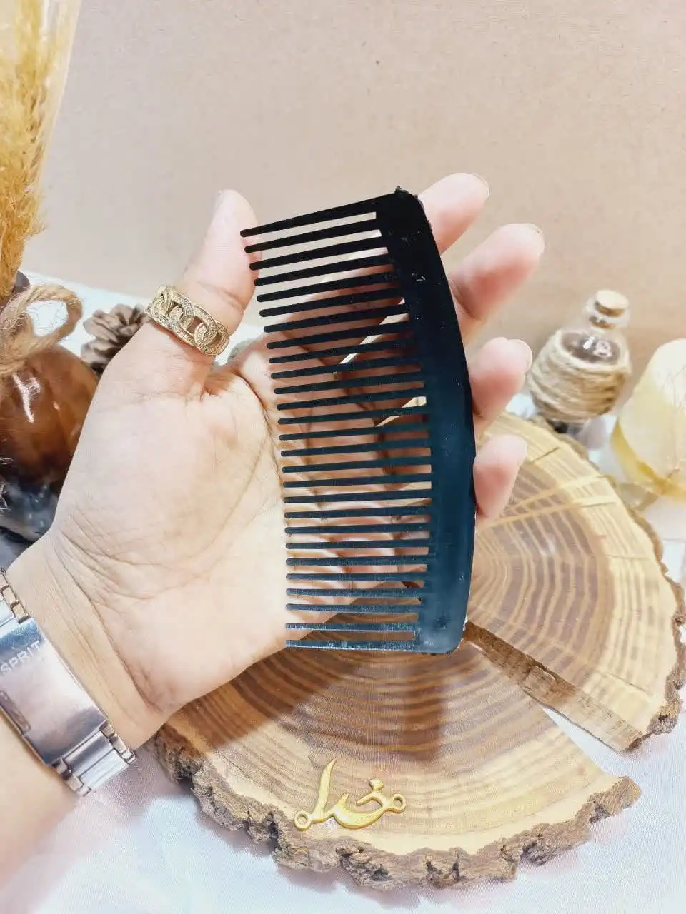 شانه نشکن مو سایز بزرگ زنانه نگین دار کد 1