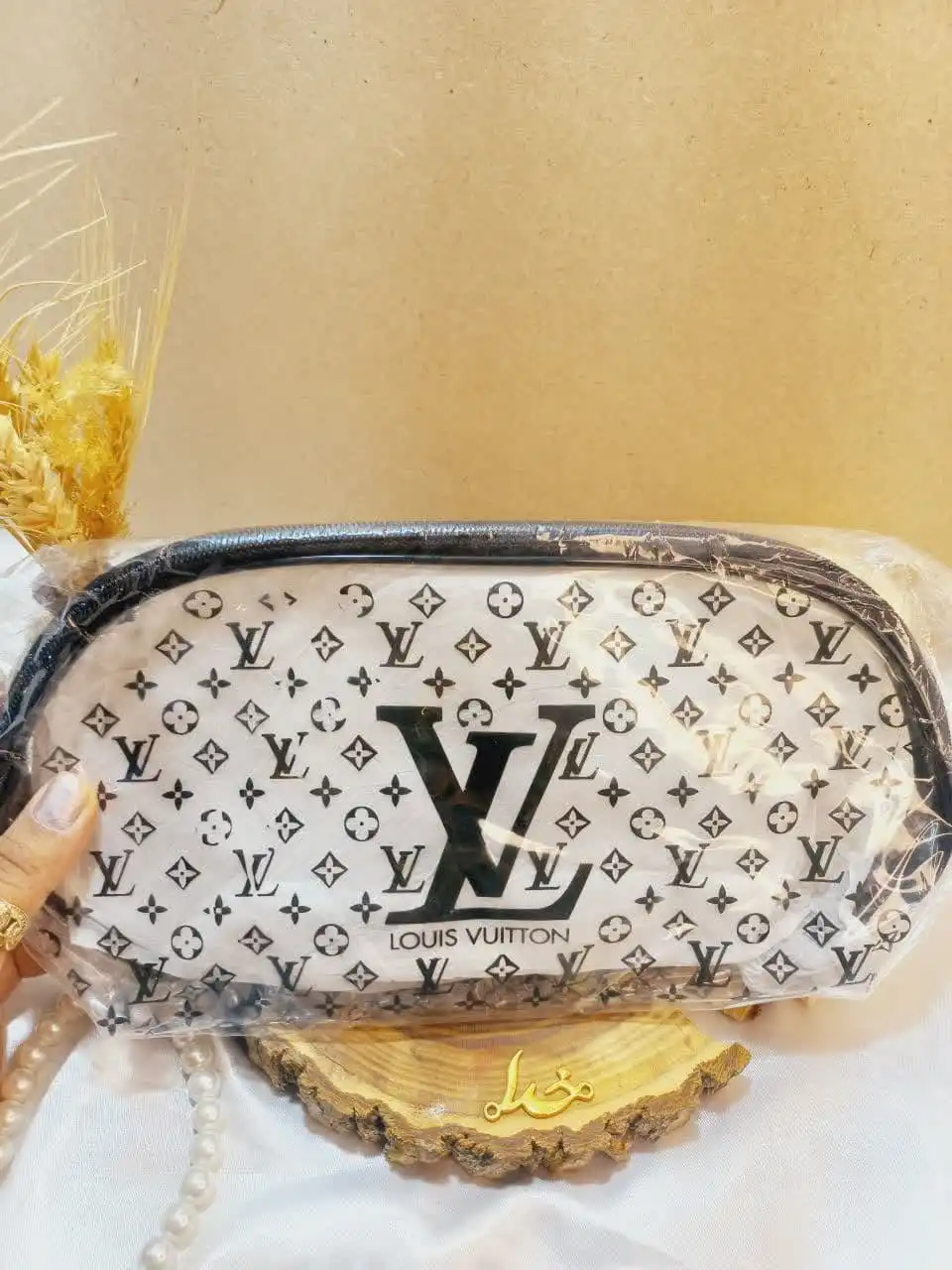 کیف لوازم آرایشی لوییز ویتون شفاف سایز بزرگ LOUIS VUITTON