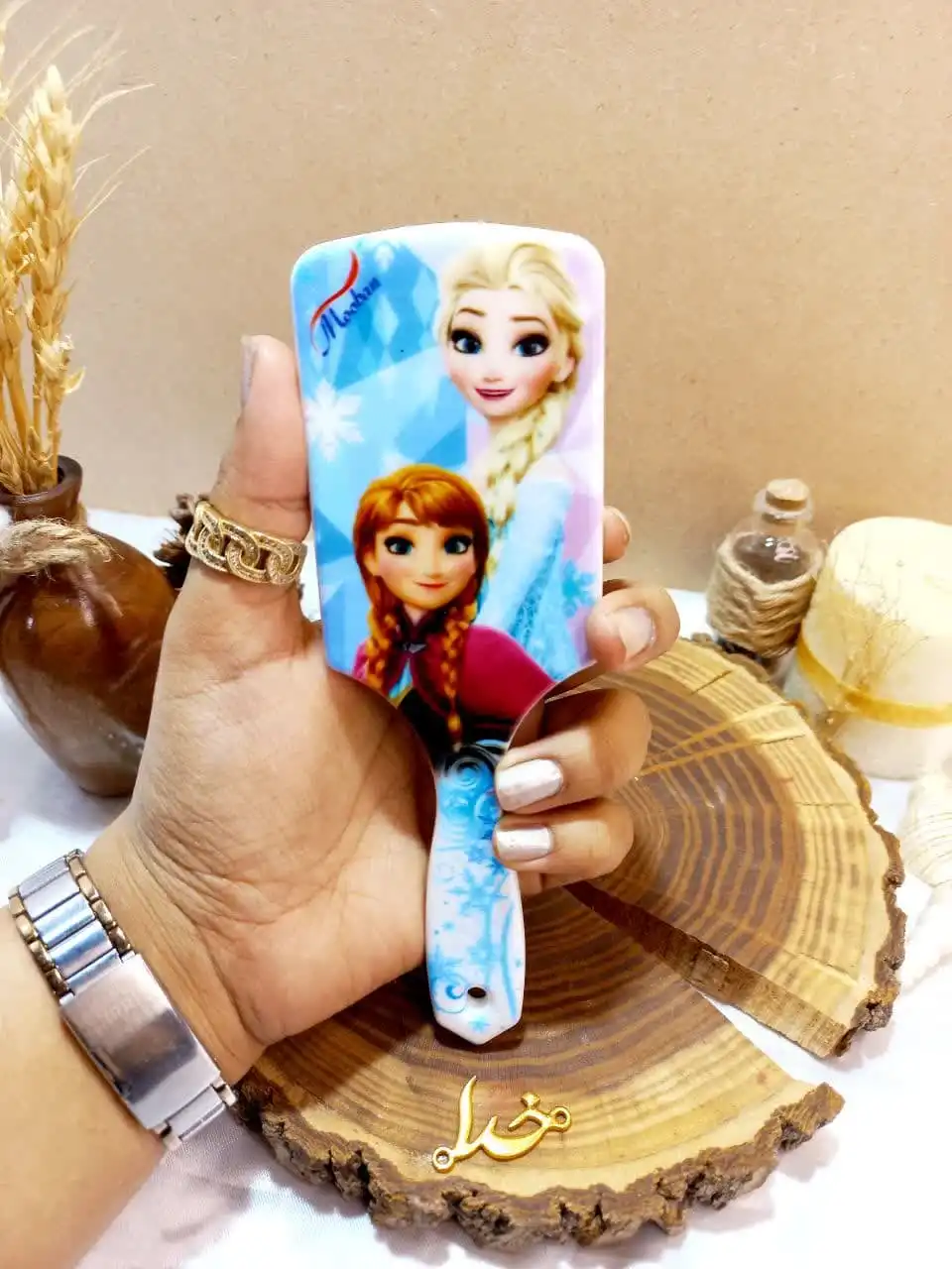 برس مو دخترانه گلدار کیفی وکیوم موبان MOOBAN کد 401