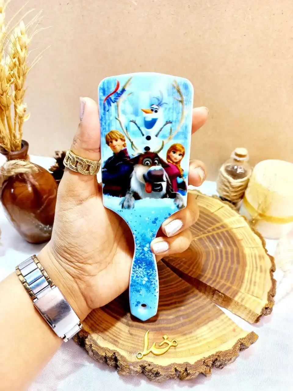 برس مو دخترانه گلدار کیفی وکیوم موبان MOOBAN کد 401