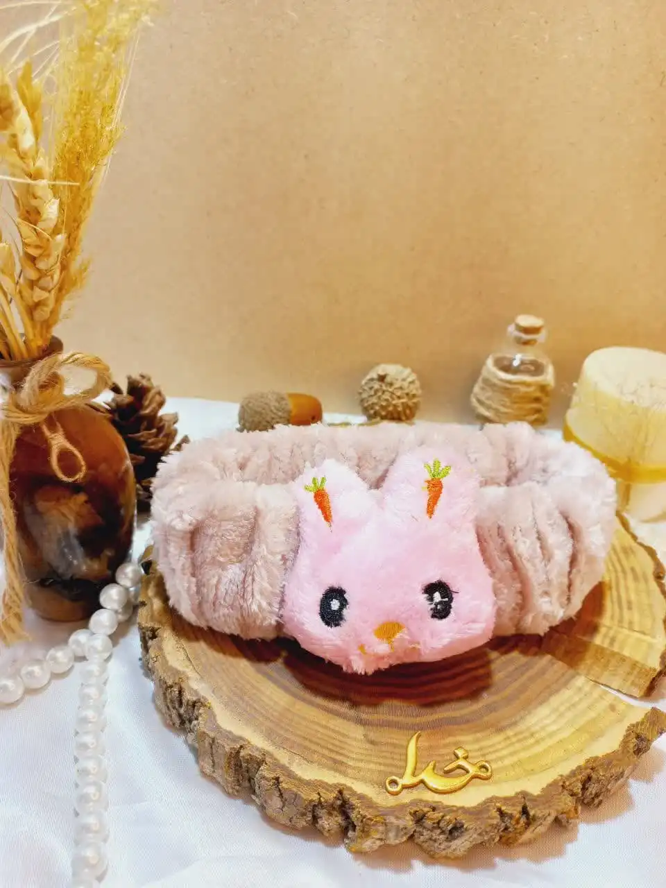 هدبند حوله ای دخترانه مدل  عروسک خرگوشی