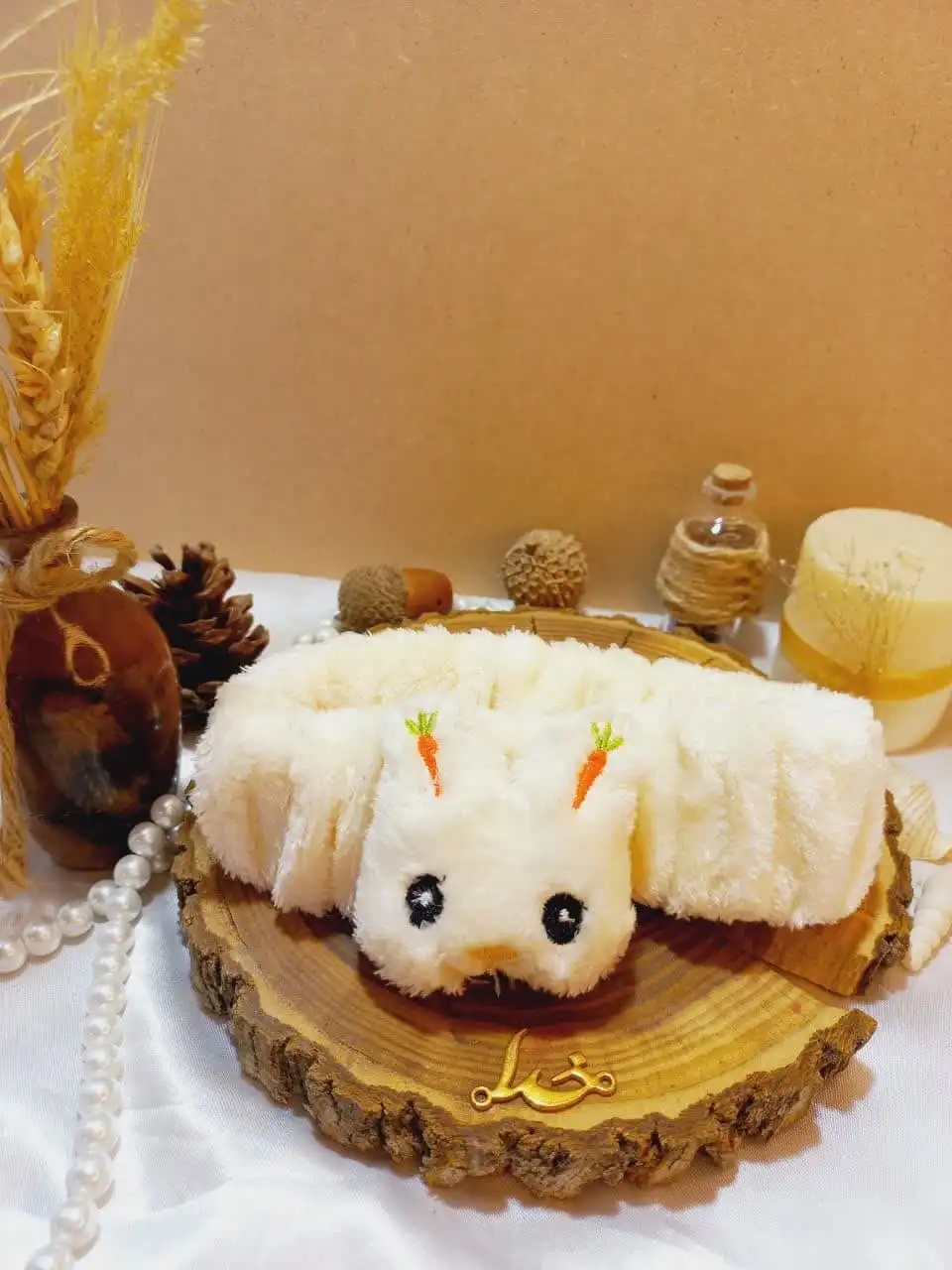 هدبند حوله ای دخترانه مدل  عروسک خرگوشی