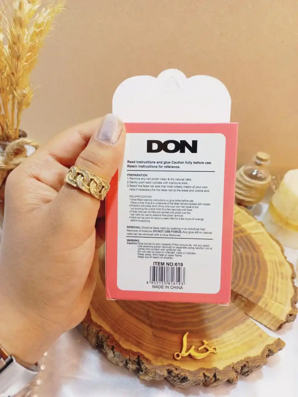 ناخن مصنوعی بچگانه طرح داره همراه چسب دون DON کد 619