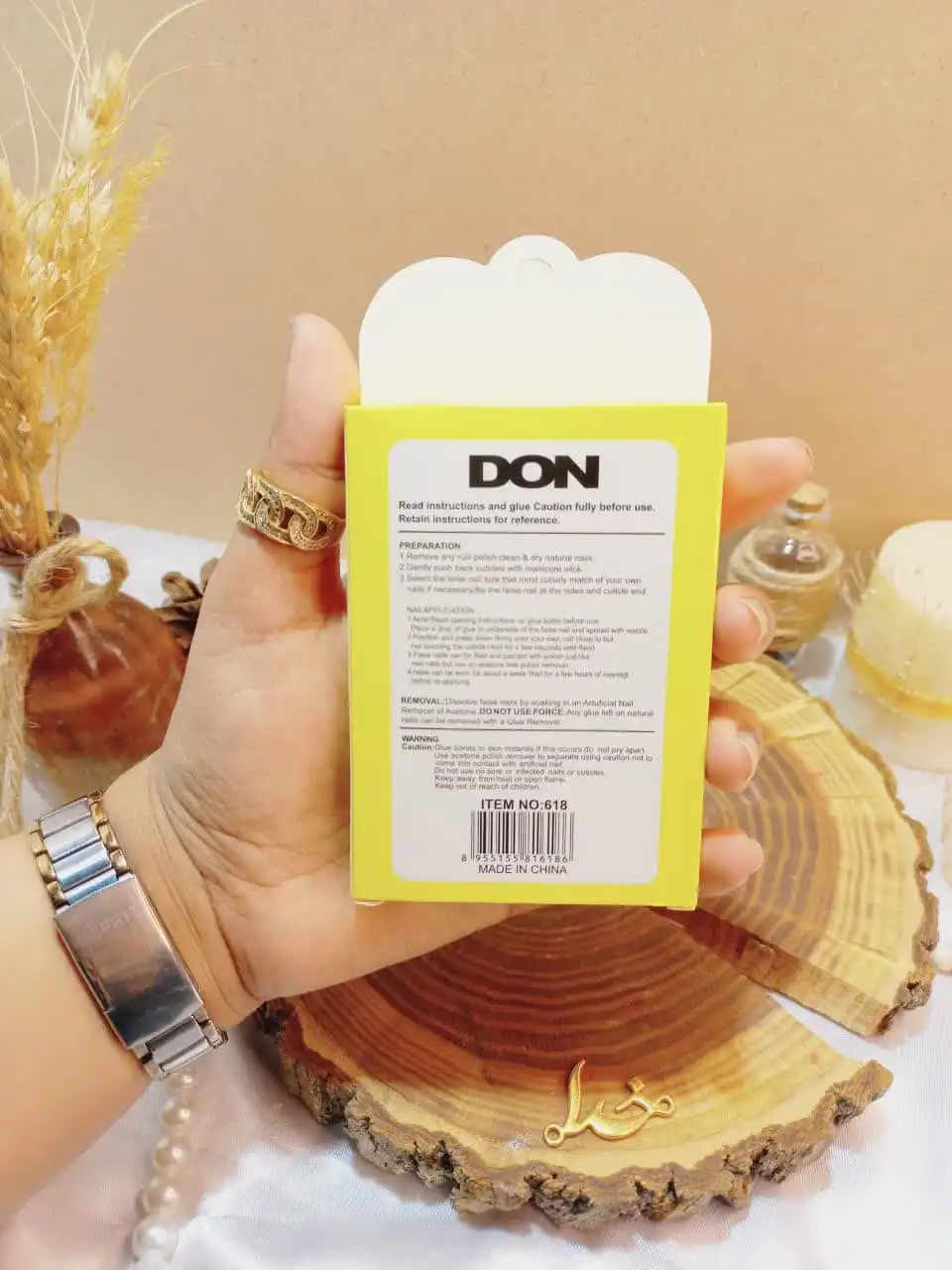 ناخن مصنوعی طرح دار همراه چسب دون DON کد 618