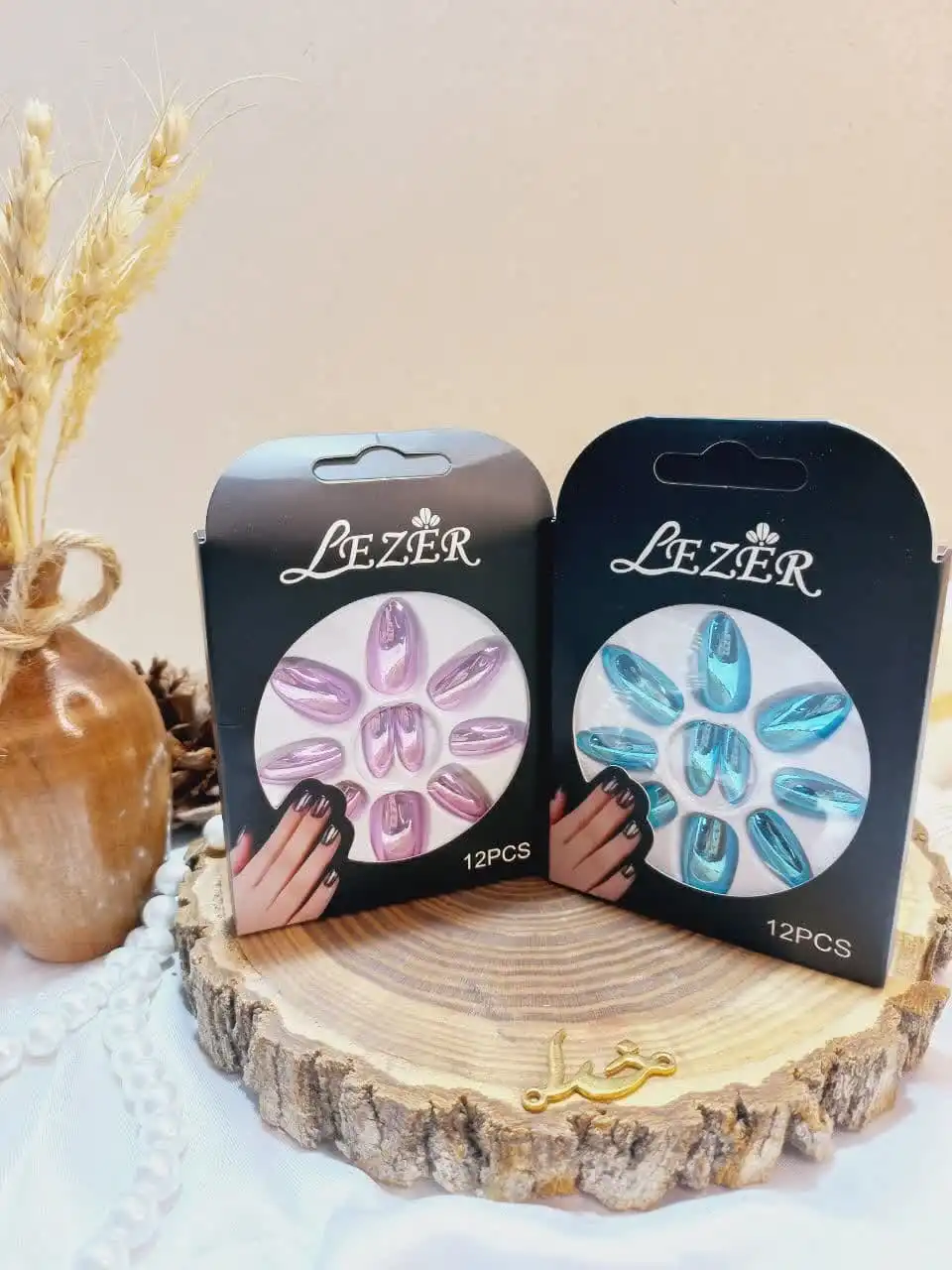 ناخن مصنوعی آینه ای رنگی نوک تیزلیزر LEZER کد 56775