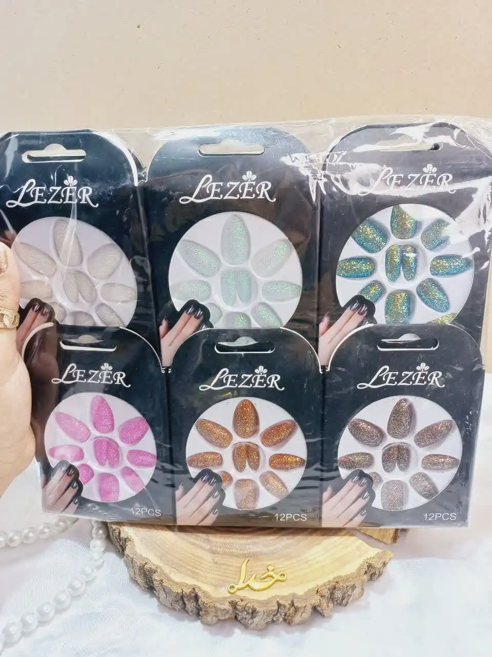 ناخن مصنوعی شاین رنگی نوک تیزلیزر LEZER کد 56775