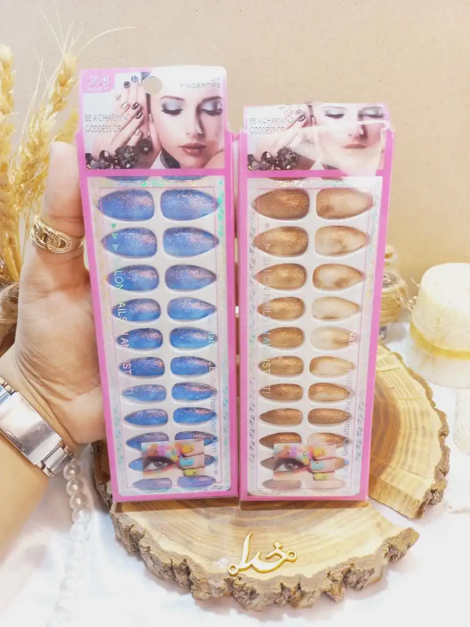 ناخن مصنوعی شاین رنگی نوک تیز 24 عددی کد 0130