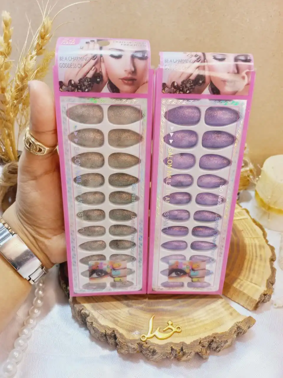 ناخن مصنوعی شاین رنگی نوک تیز 24 عددی کد 0130