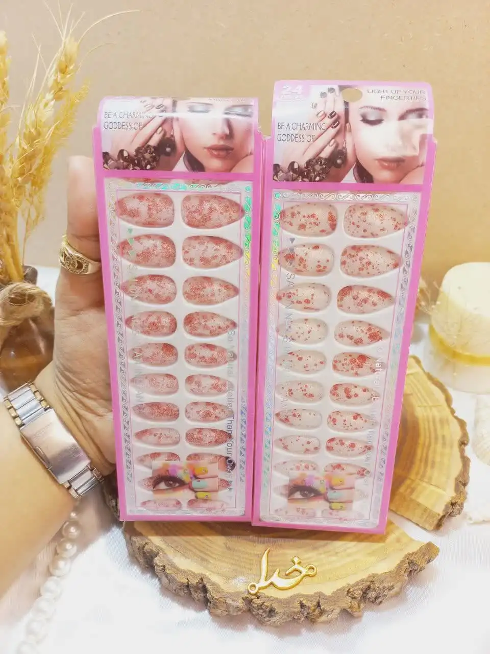 ناخن مصنوعی شاین رنگی نوک تیز 24 عددی کد 0130