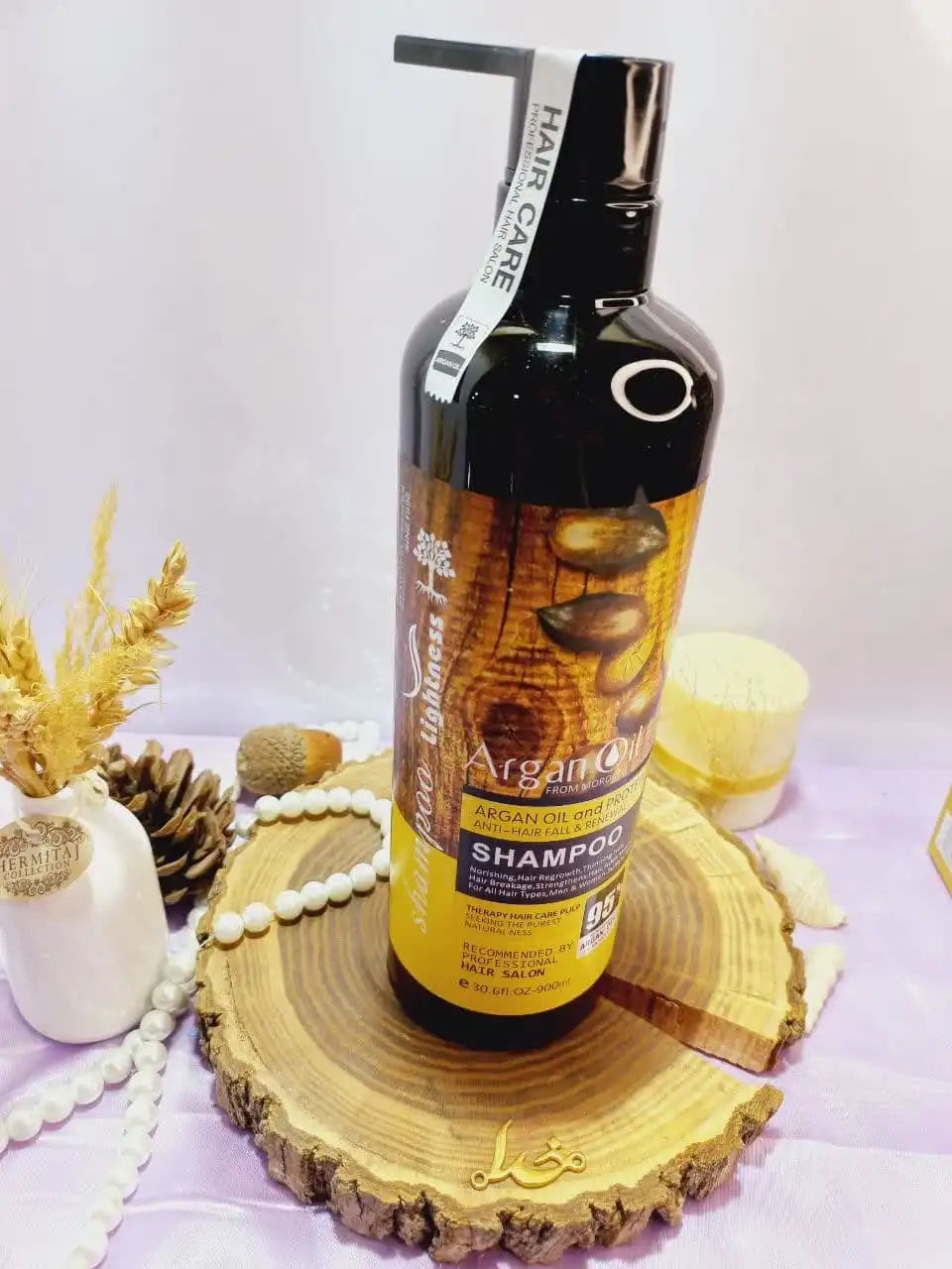 شامپو روغن آرگان کراتینه اصلی مراکشی هک شده ساخت اسلواکی جعبه دار لایتنس 900 میل 95% ARGAN OIL