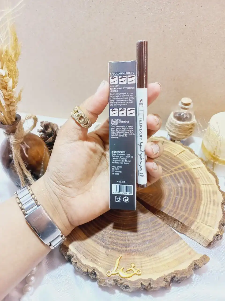 هاشور ابرو 4 خطی شماره 02 هدی بیوتی Huda beauty کد 828