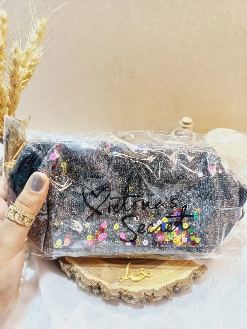 کیف لوازم آرایشی ویکتوریا سکرت شاین دار پولکی VICTORIA SECRET