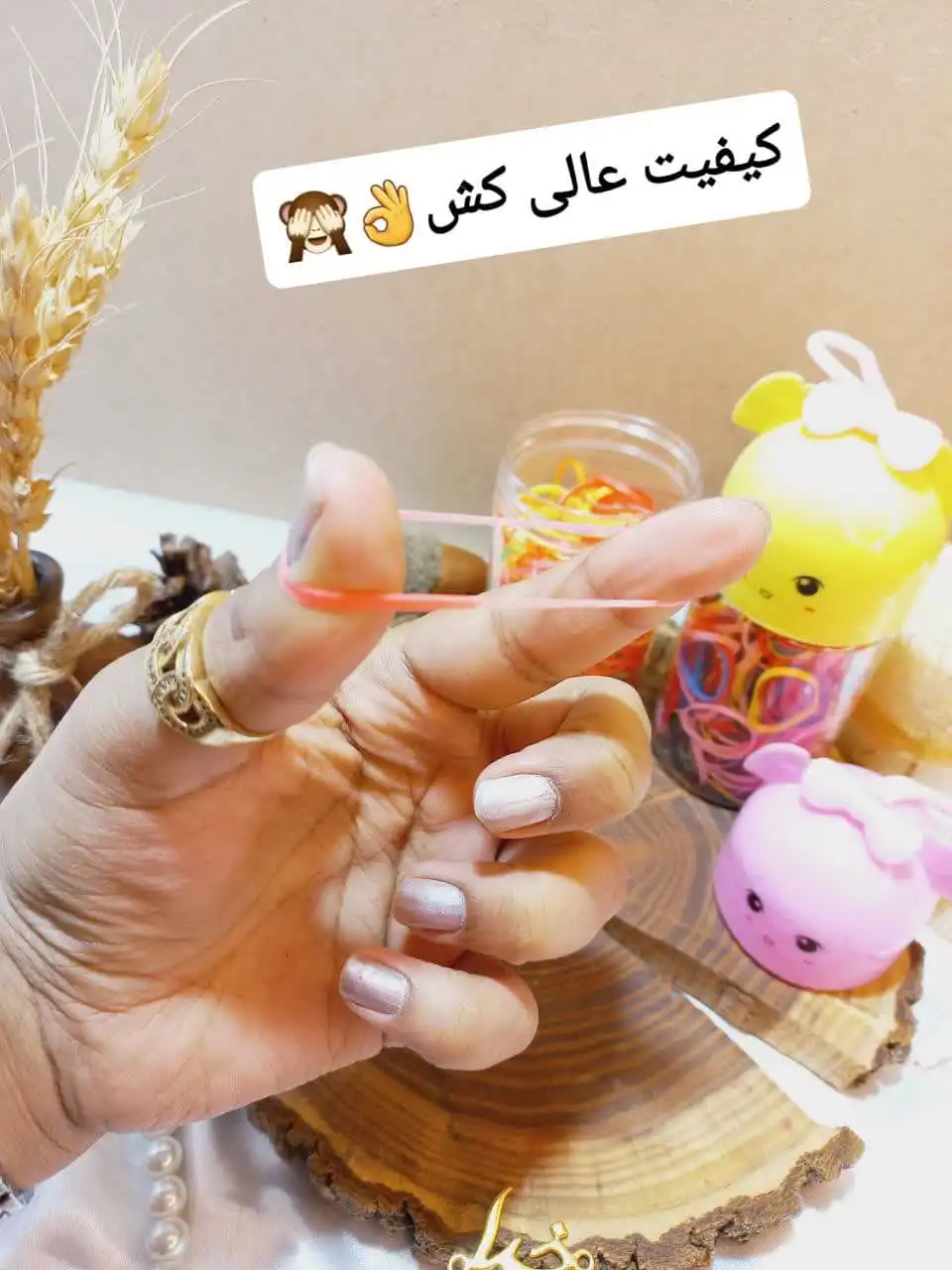 پک کش مو چهل گیس رنگی طرح قوطی استوانه ای عروسکی