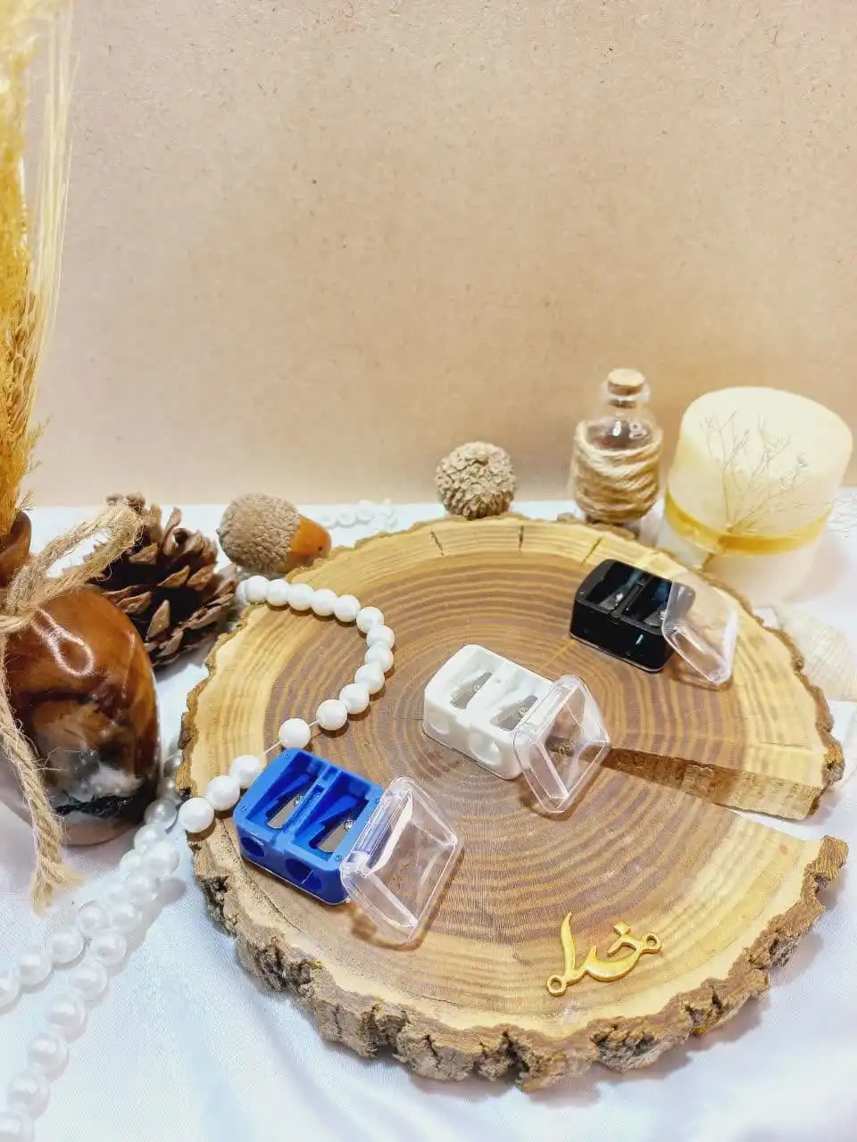 مداد تراش آرایشی دوقلو رنگی Cosmetic شیشه ای