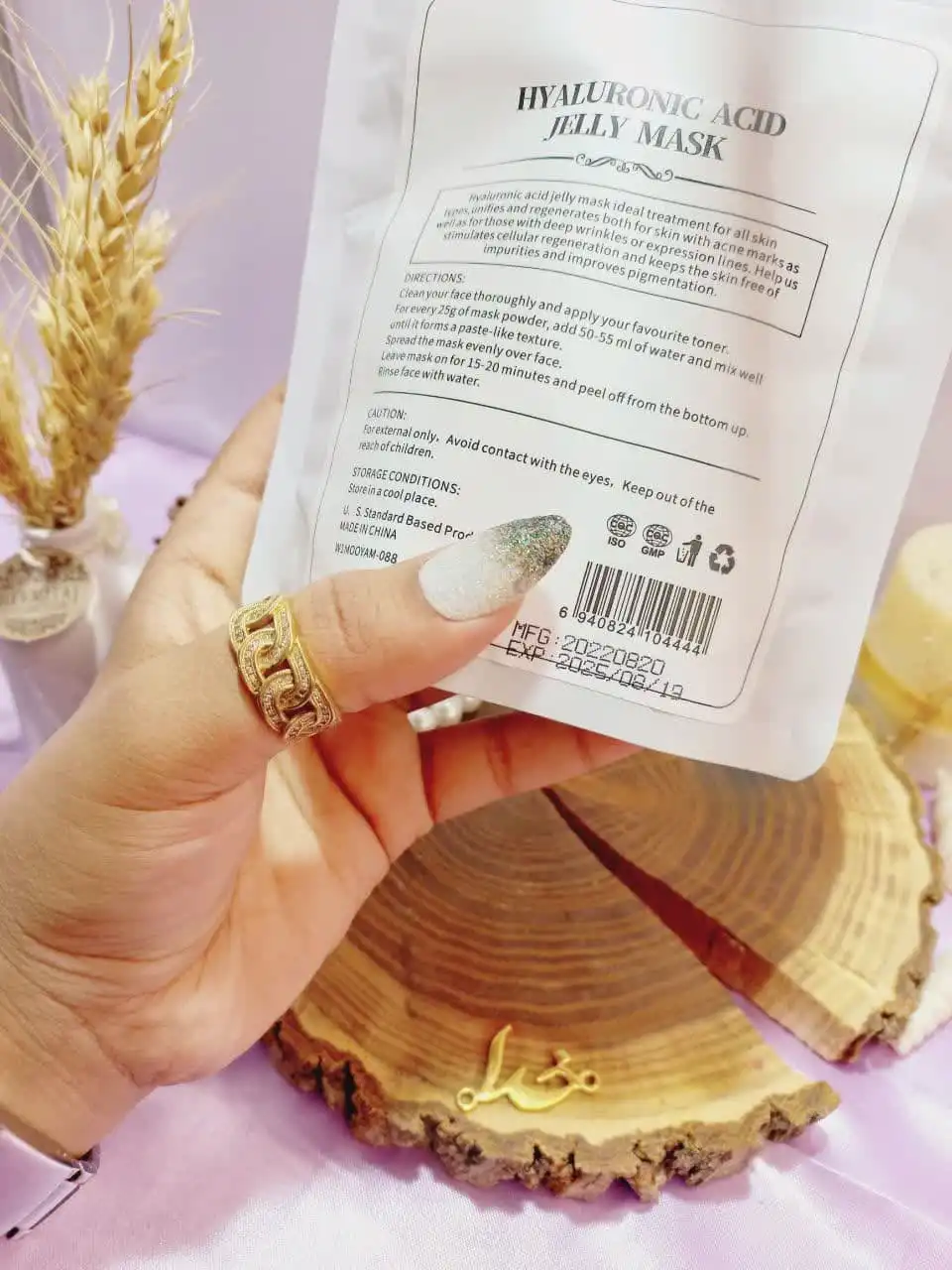 ماسک پودری 100 گرمی جوانسازی مویام MOOYAM با عصاره هیالورونیک اسید HYALURONIC ACID ساخت چین