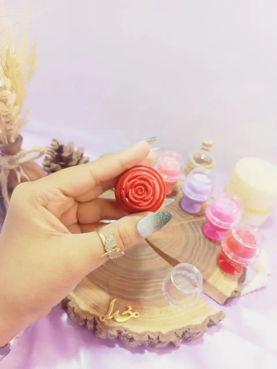 بالم لب طرح جام گل رز برند مجیک MAGIC کد LS832