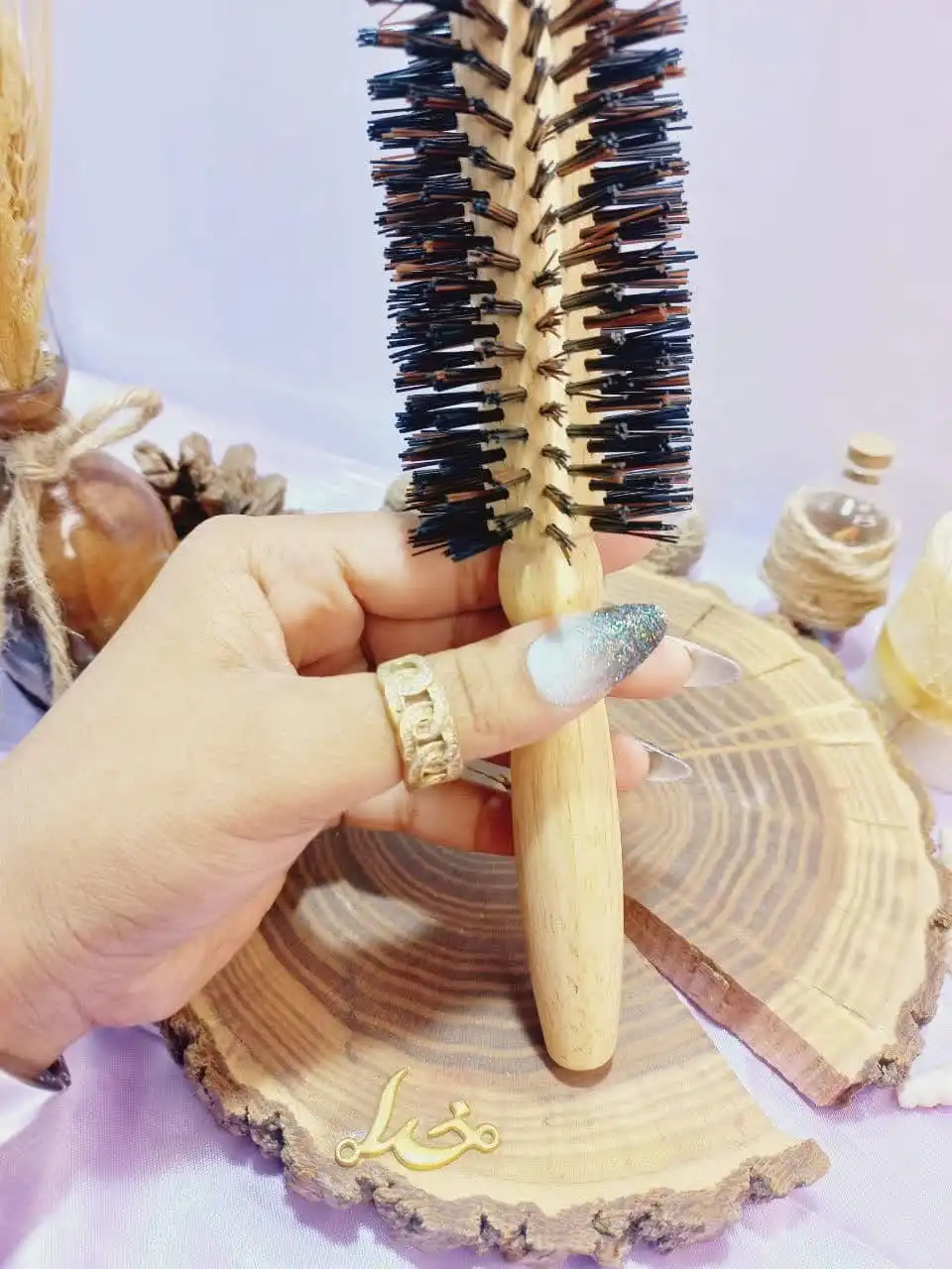 برس مو پیچی دسته بامبو