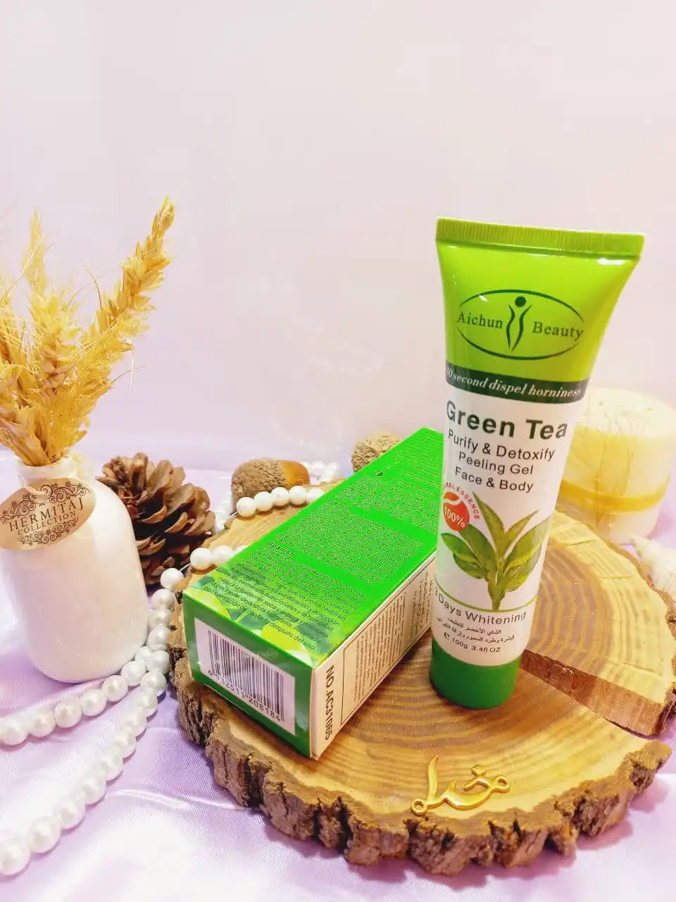 ژل پرطرفدار لایه بردار چای سبز Green Tea برند آیچون بیوتی Aichun Beauty کد AC31065