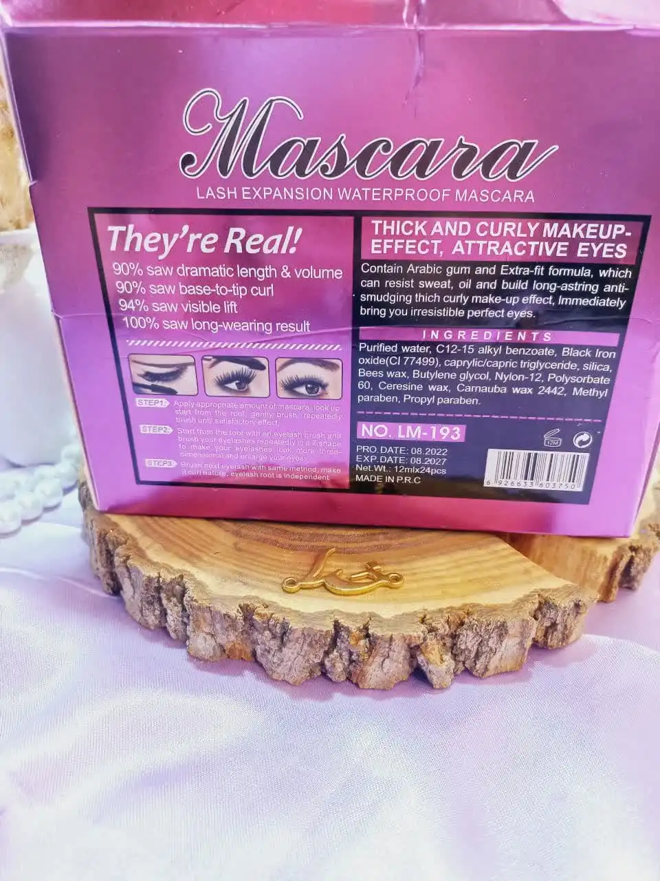 ریمل مشکی سر بنفش ضد آب برند ماسکارا Mascara کد LM193