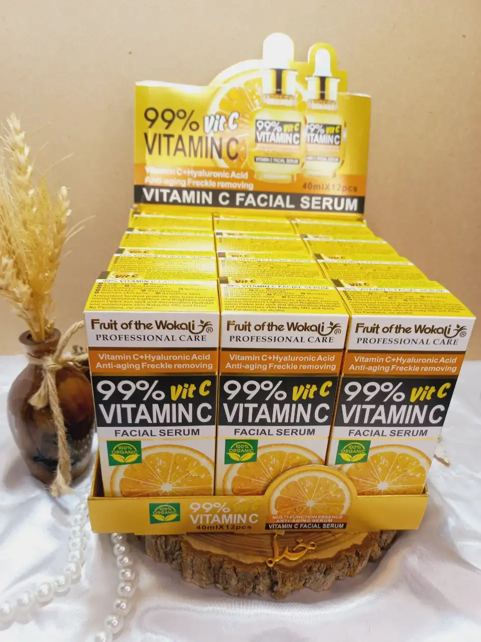 سرم بی نظیر صورت ویتامین سی حجم 40 میل 100 درصد اورجینال وکالی Wokaly کد KL008