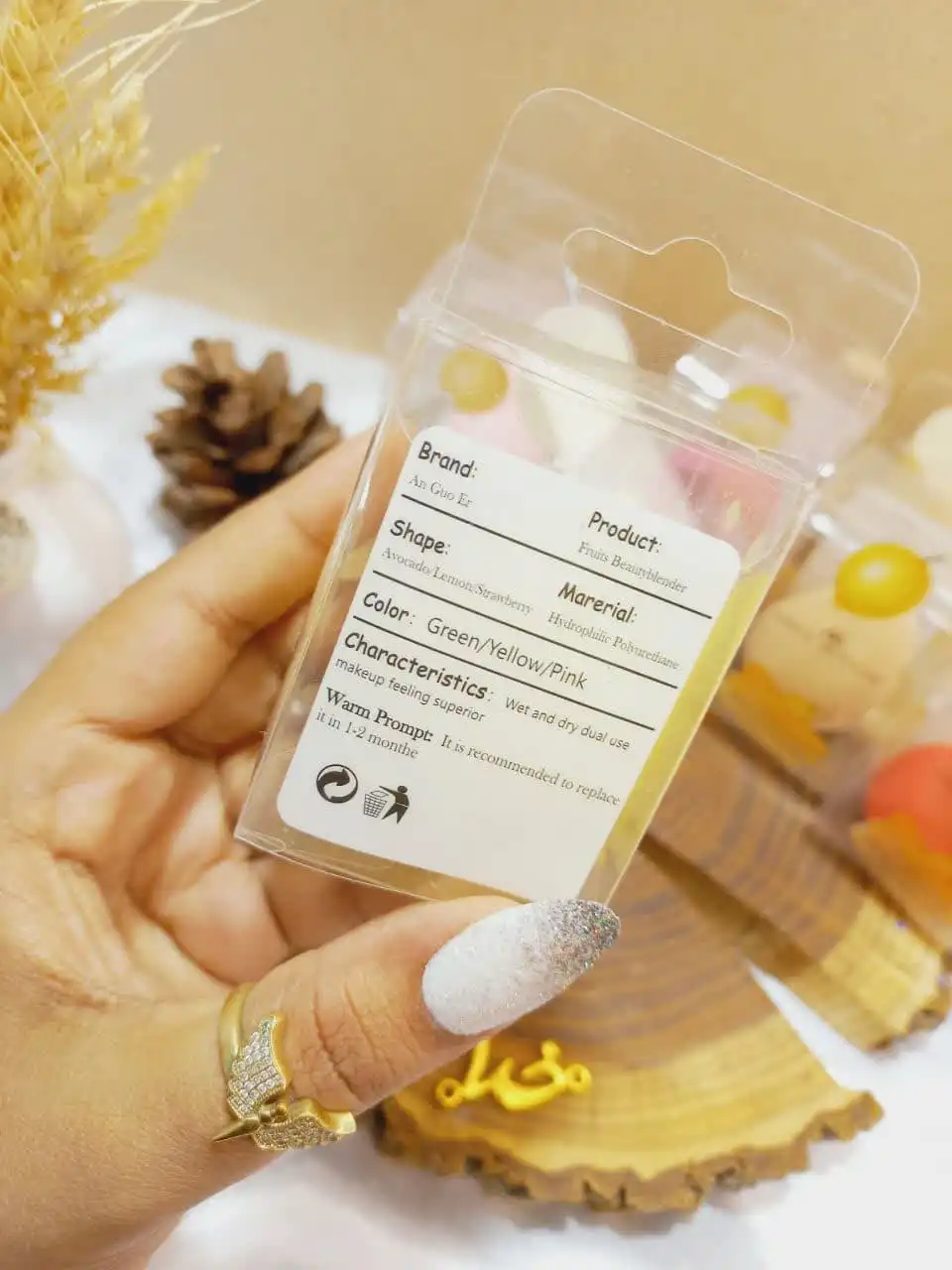 پد آرایشی تخم مرغی با کیفیت طرح لیمو مینی استار MINI STAR