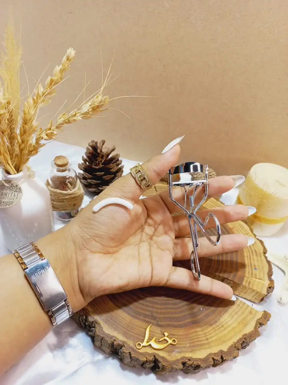 فرمژه دسته فنری تیتانیوم طلق دار مدل Pinzette Tweezers