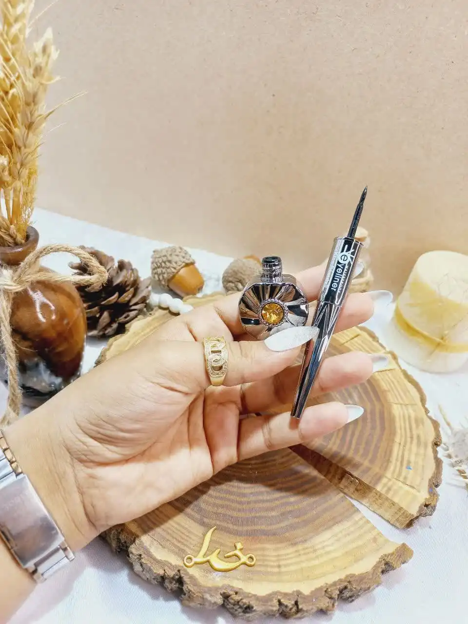 خط چشم مویی بینظیر نگین دار برند معروف کاریته اصلی نقره ای کد 57703