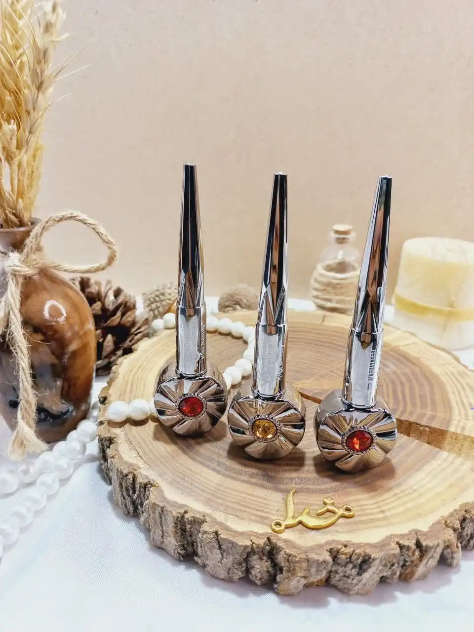 خط چشم مویی بینظیر نگین دار برند معروف کاریته اصلی نقره ای کد 57703