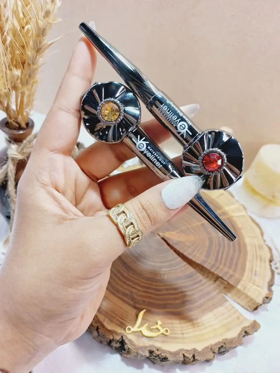 خط چشم مویی بینظیر نگین دار برند معروف کاریته اصلی نقره ای کد 57703