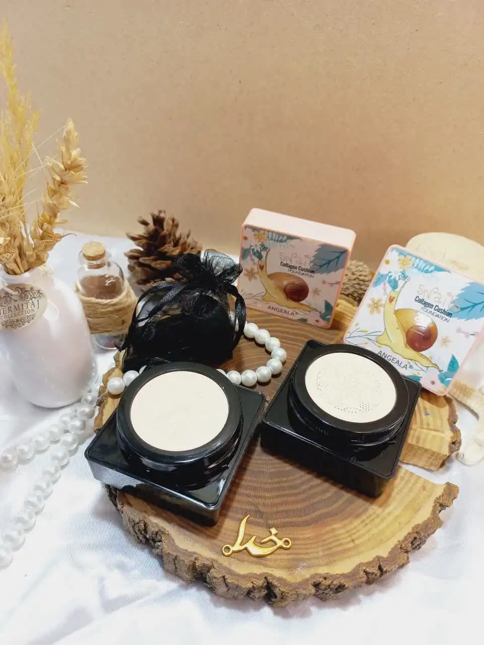 کوشن حلزون کلاژن اورجینال به همراه پد قارچی ANGEALA کد 2121