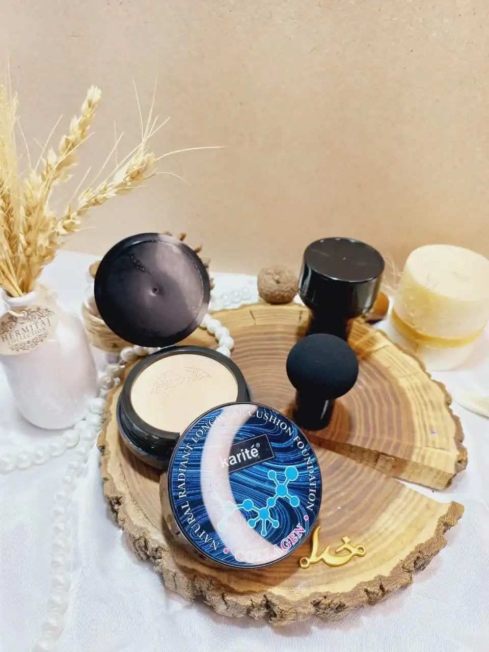 کوشن کلاژن COLLAGEN به همراه پد قارچی برند کاریته Karite اورجینال