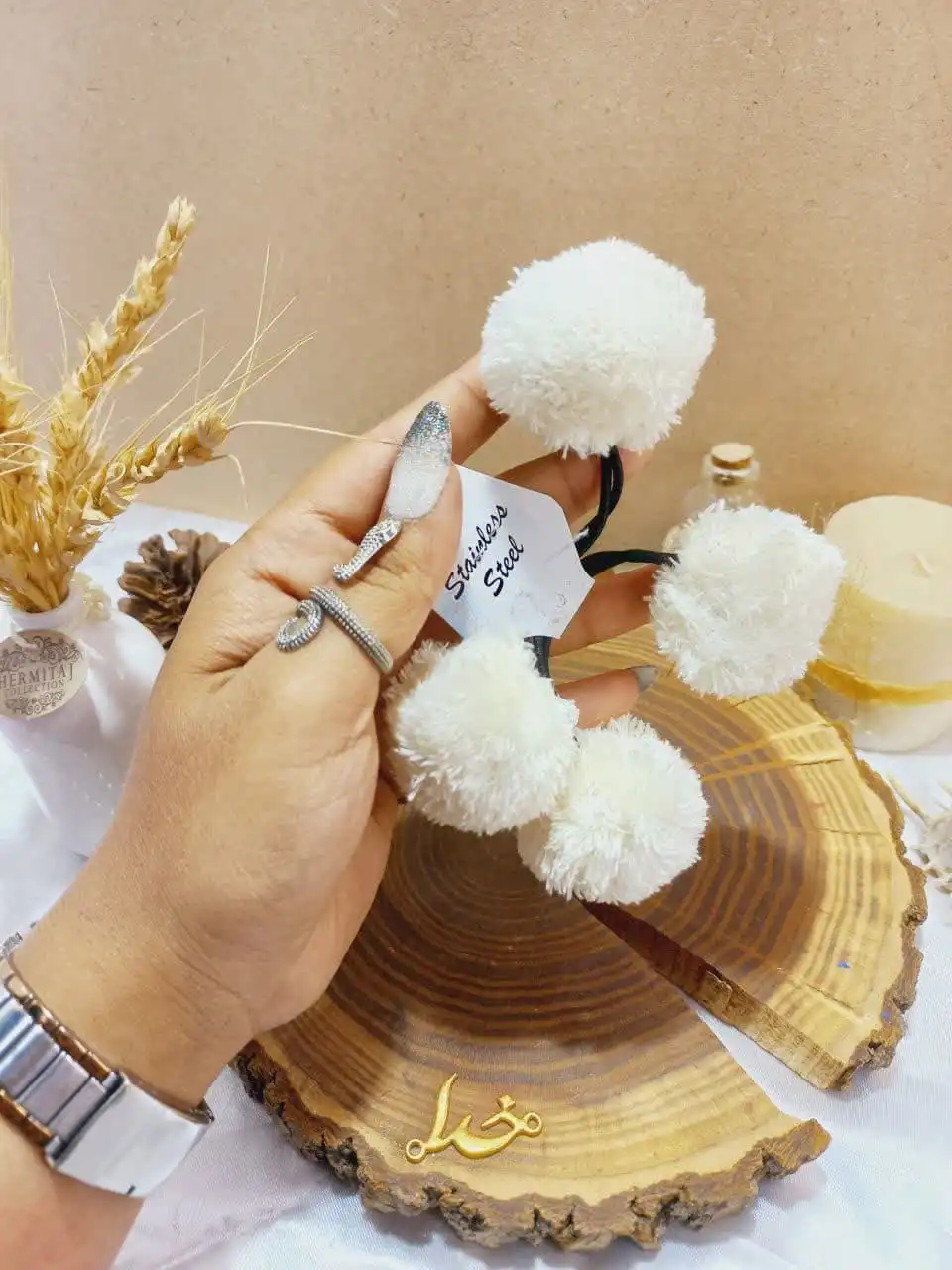 کش مو توپی دخترانه بسته 2 عددی