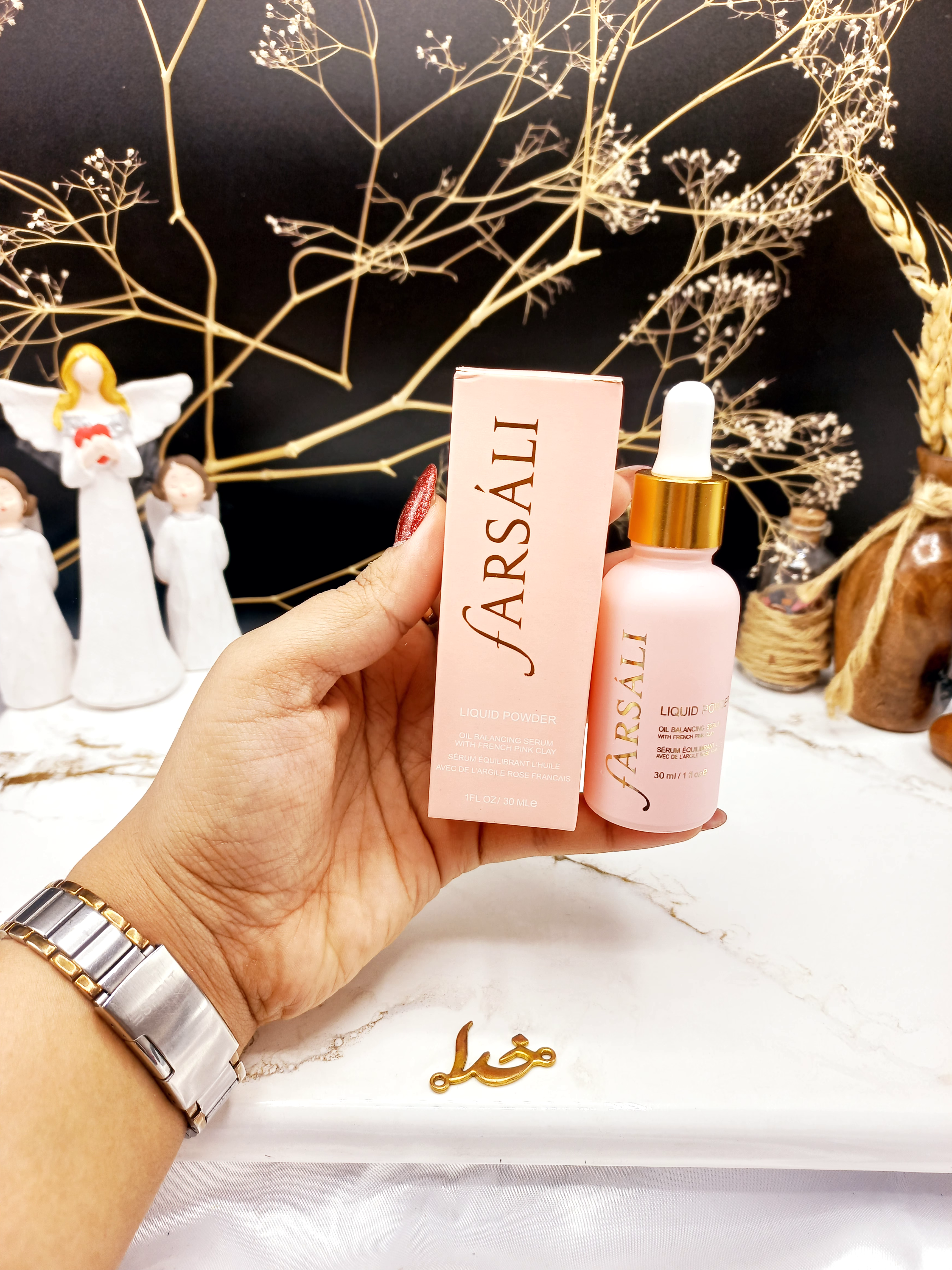 پرایمر و سرم صورت صورتی فارسالی farsali مدل LIQUID POWDER